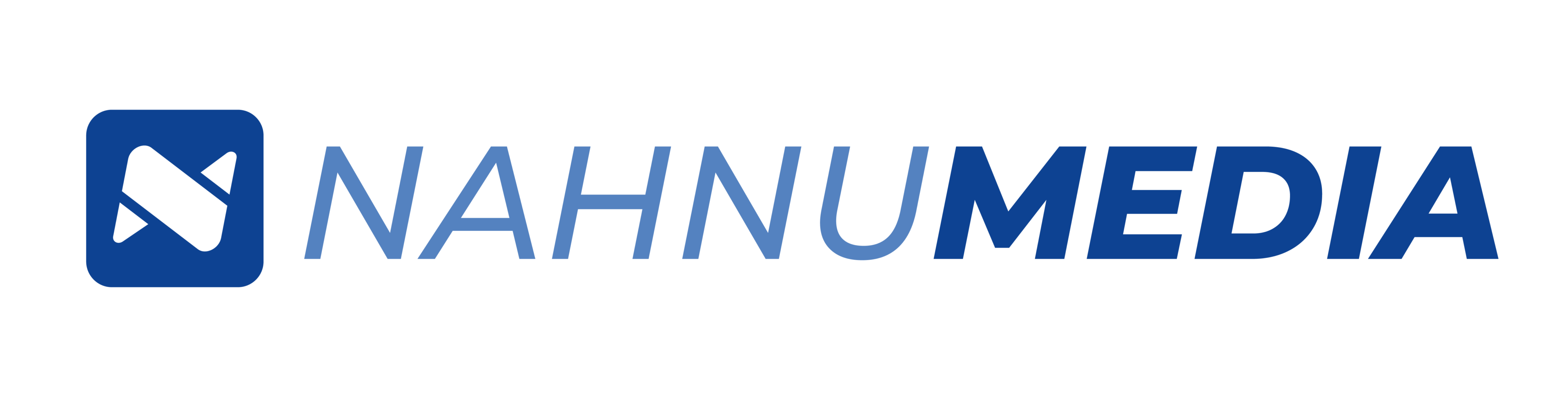 Logo of Nahnu Media featuring a stylized paper airplane in a blue square, followed by the text "NAHNUMEDIA." "NAHNU" is in bold blue, while "MEDIA" is in bold dark blue, symbolizing a focus on communication or media services.
